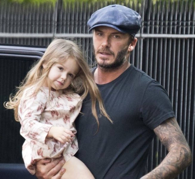 David and HARPER BECKHAM with long hair in London|Lainey Gossip.