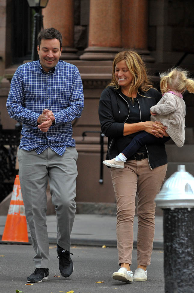 Jimmy Fallon out with his family in New York amid reports that NBC