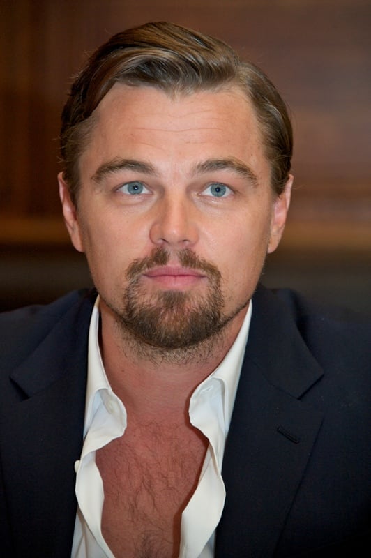 Leonardo DiCaprio’s open shirt at The Great Gatsby press