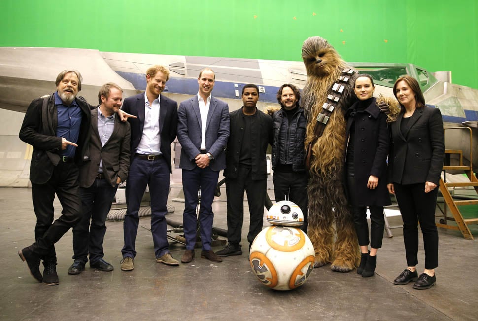 Prince Harry and Prince William tour of the Star Wars sets at Pinewood ...