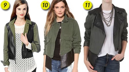 Sasha Finds: Sandy’s green jacket with leather sleeves