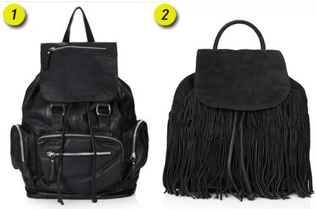 topshop black leather backpack