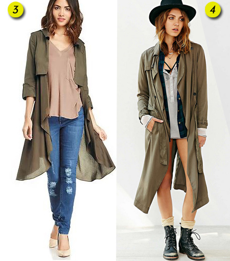 zara olive green trench coat