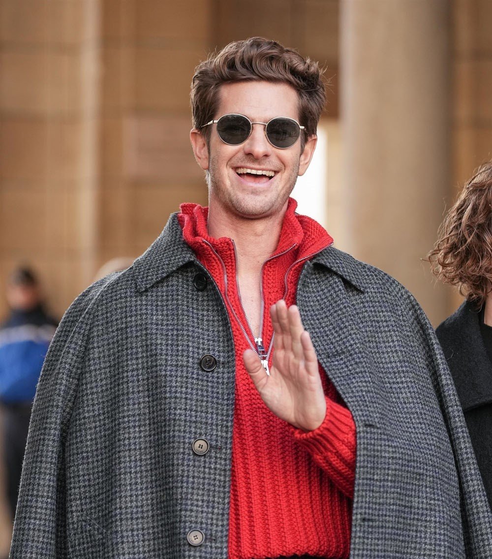 Andrew Garfield and Jamie Dornan attend the Loewe show during Paris