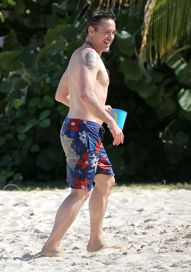 Robert Downey Jr with wife Susan and son Exton in St Barts for the ...