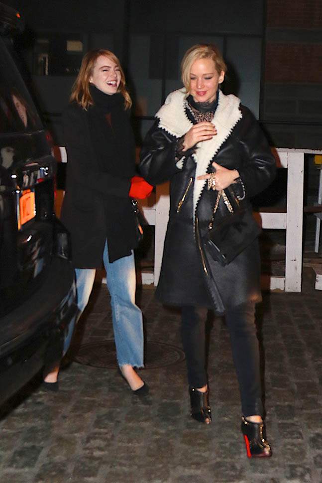 Adele, Emma Stone, and Jennifer Lawrence have dinner together in New ...