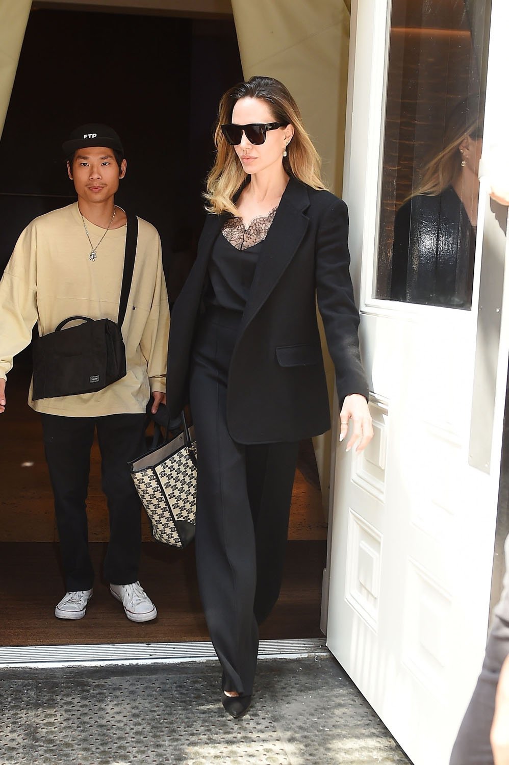 Angelina Jolie Puts a Tailored Twist On Lingerie While In New York