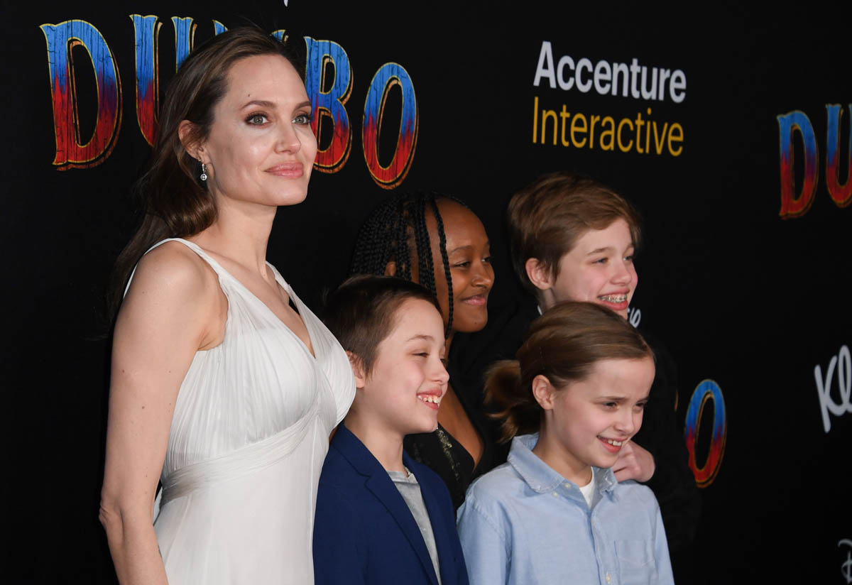 Angelina Jolie and four of her children attend Dumbo premiere