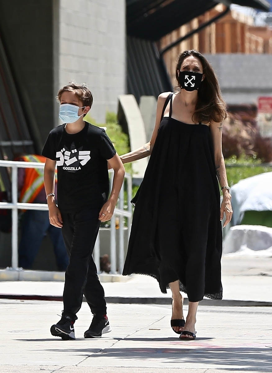 Angelina Jolie Wears Famous Face Mask With $18 T-Shirt and $4,645