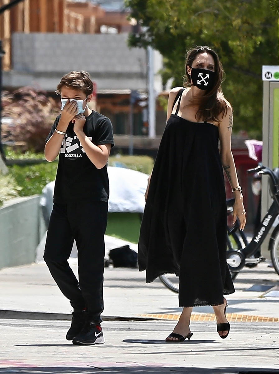 Angelina Jolie Wears Famous Face Mask With $18 T-Shirt and $4,645
