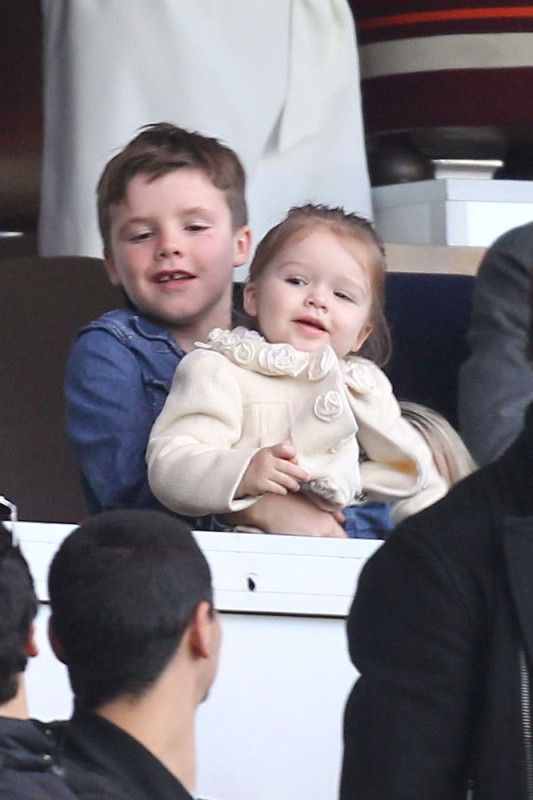 Victoria Beckham, Harper 7, And The Beckham Boys David In Paris