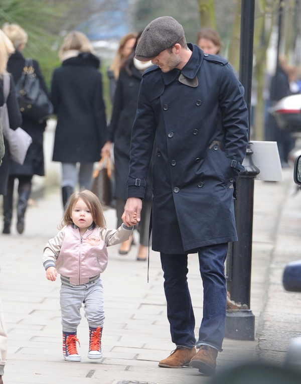 David Beckham walks with daughter Harper and Victoria Beckham’s 24 hour ...