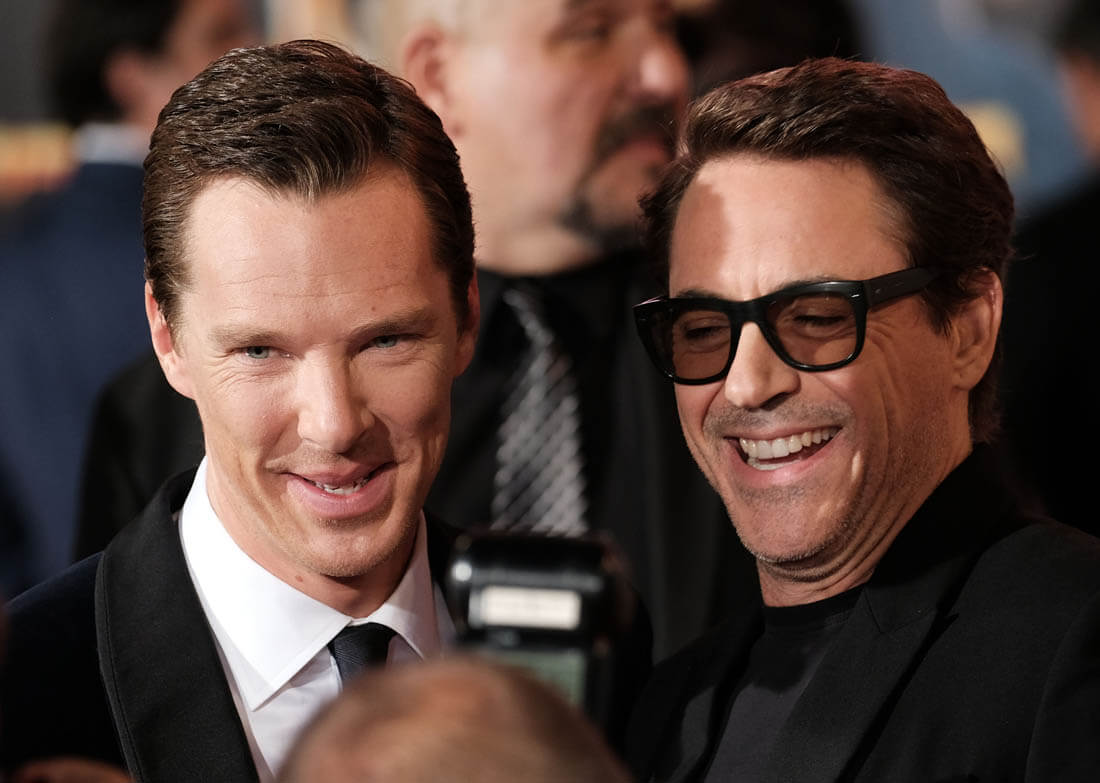 Robert Downey Jr and Benedict Cumberbatch at Hollywood premiere of Doctor Strange