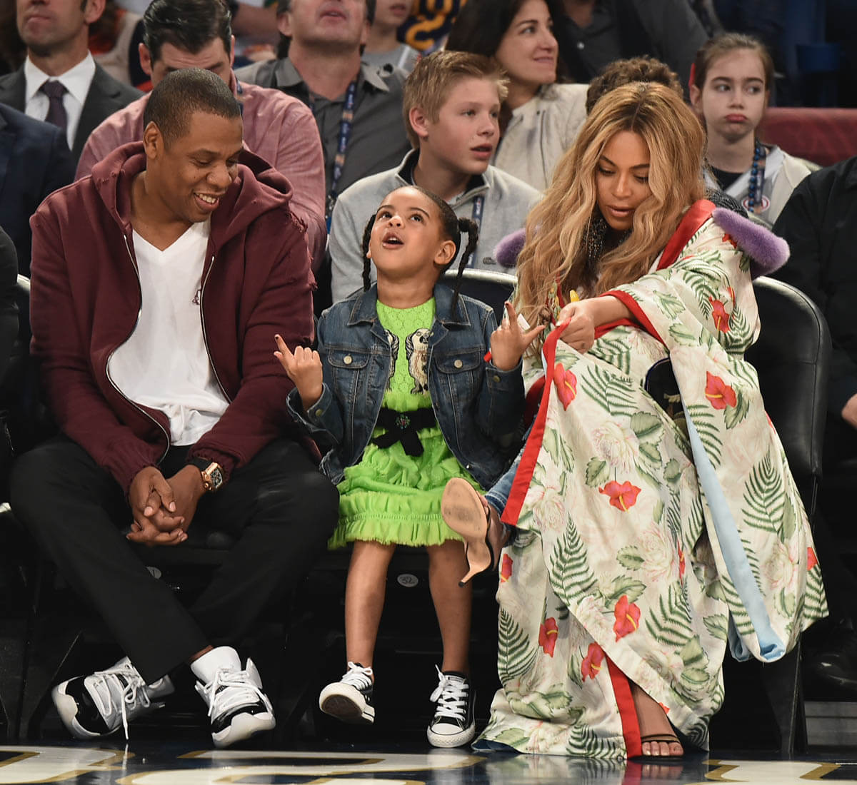 Beyoncé, Jay Z, and Blue Ivy in New Orleans at the NBA All-Star Game