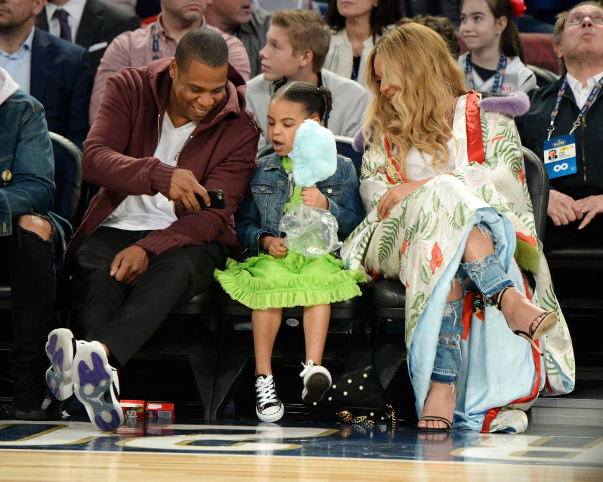 Beyoncé, Jay Z, and Blue Ivy in New Orleans at the NBA All-Star Game