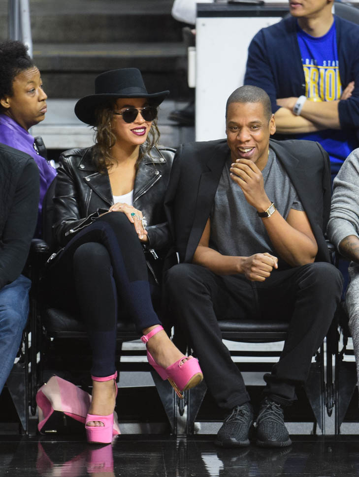 Beyoncé, Jay Z, and Kendrick Lamar sit courtside at Clippers game in LA ...