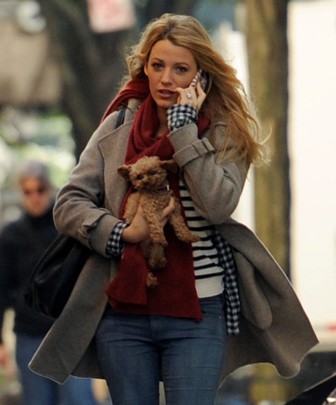 Blake Lively wears wedding ring and takes dogs to Gossip Girl set