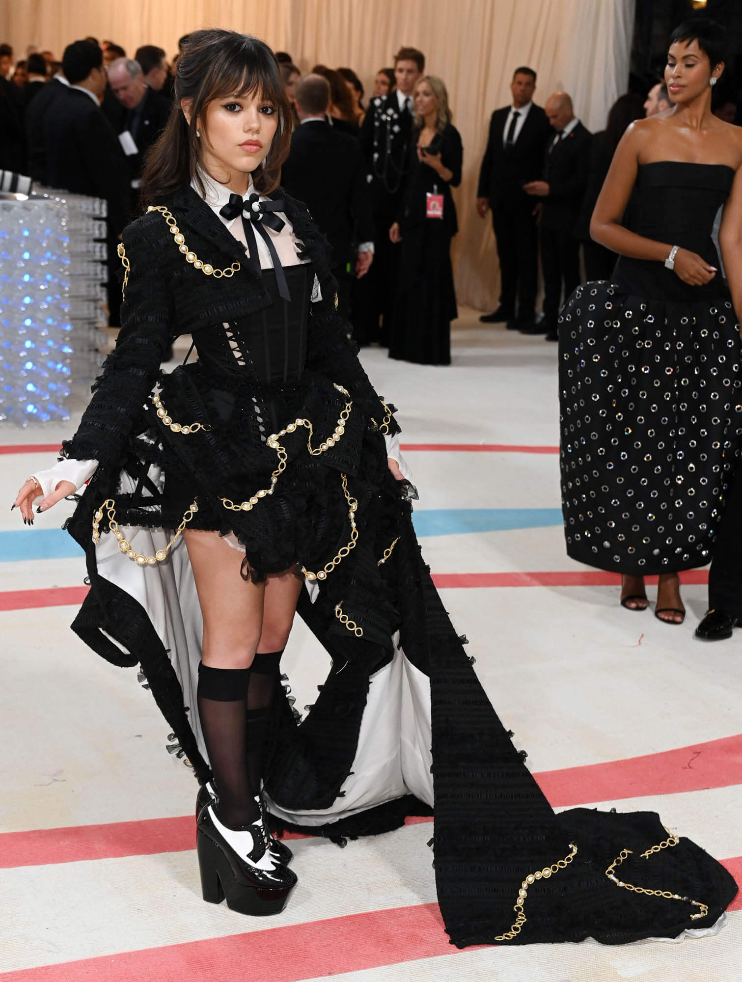 Jenna Ortega, Janelle Monae in Thom Browne 2023 Met Gala Group