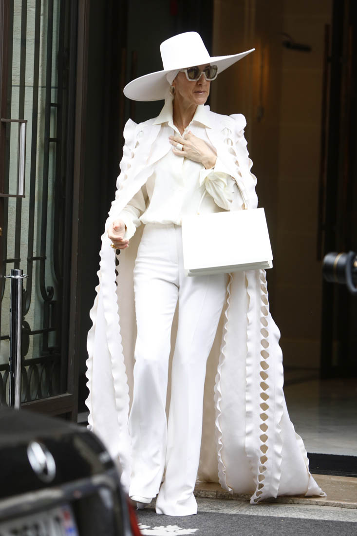 Celine Dion is a vision in white in Paris