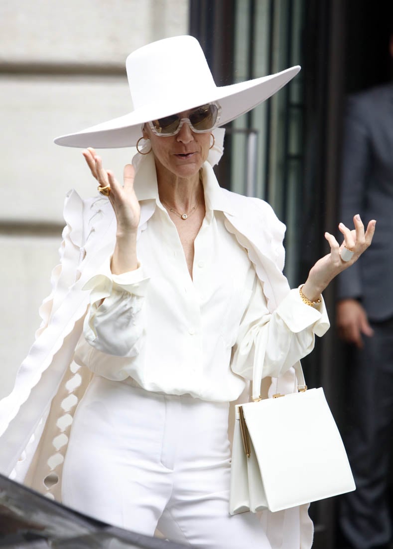 Celine Dion is a vision in white in Paris