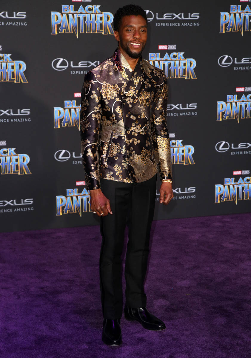 Chadwick Boseman is feeling himself at Black Panther premiere