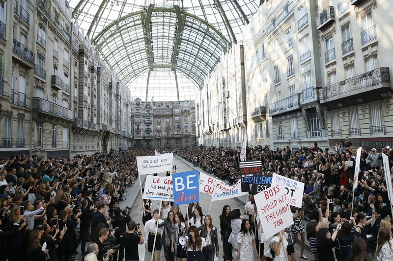 Chanel fashion show protest runway|Lainey Gossip Entertainment Update