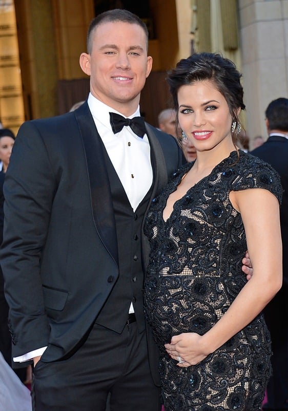 Channing Tatum and wife Jenna Dewan belly cupping at the 2013 Oscars ...