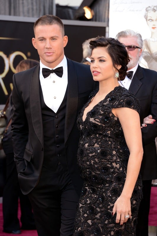 Channing Tatum and wife Jenna Dewan belly cupping at the 2013 Oscars ...