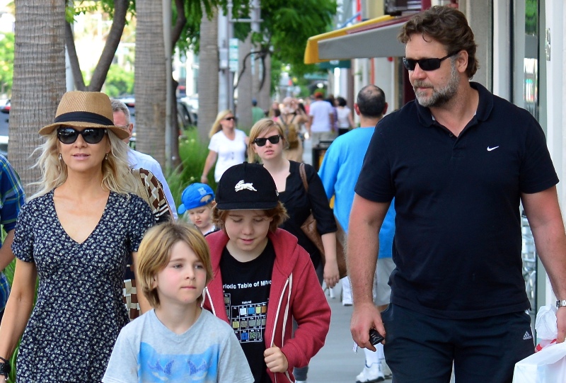 Russell Crowe And Danielle Spencer Together With Their Sons In Beverly Hills Lainey Gossip