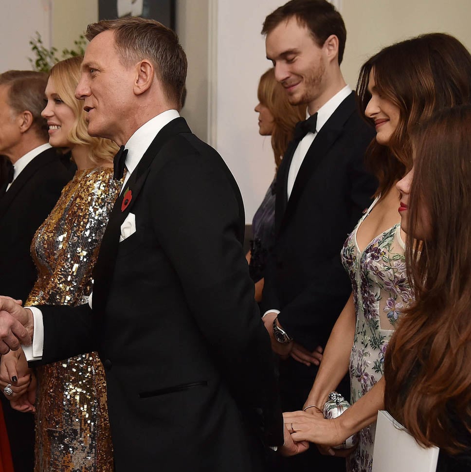 Daniel Craig and Rachel Weisz greet Prince William and Prince Harry at ...