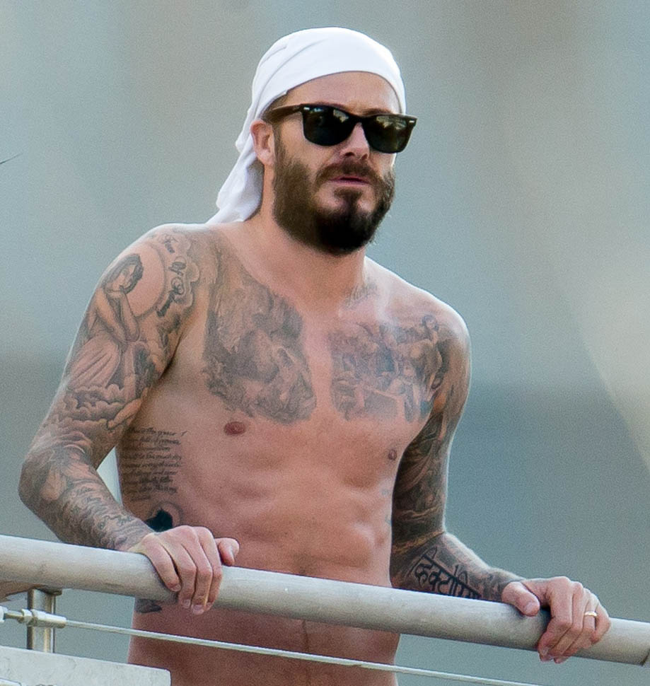 David Beckham Lounges Shirtless In Miami Is Not Tempted By Scantily Clad Womenlainey Gossip 9299