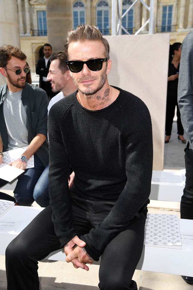 David Beckham attending the Louis Vuitton Menswear Spring/Summer