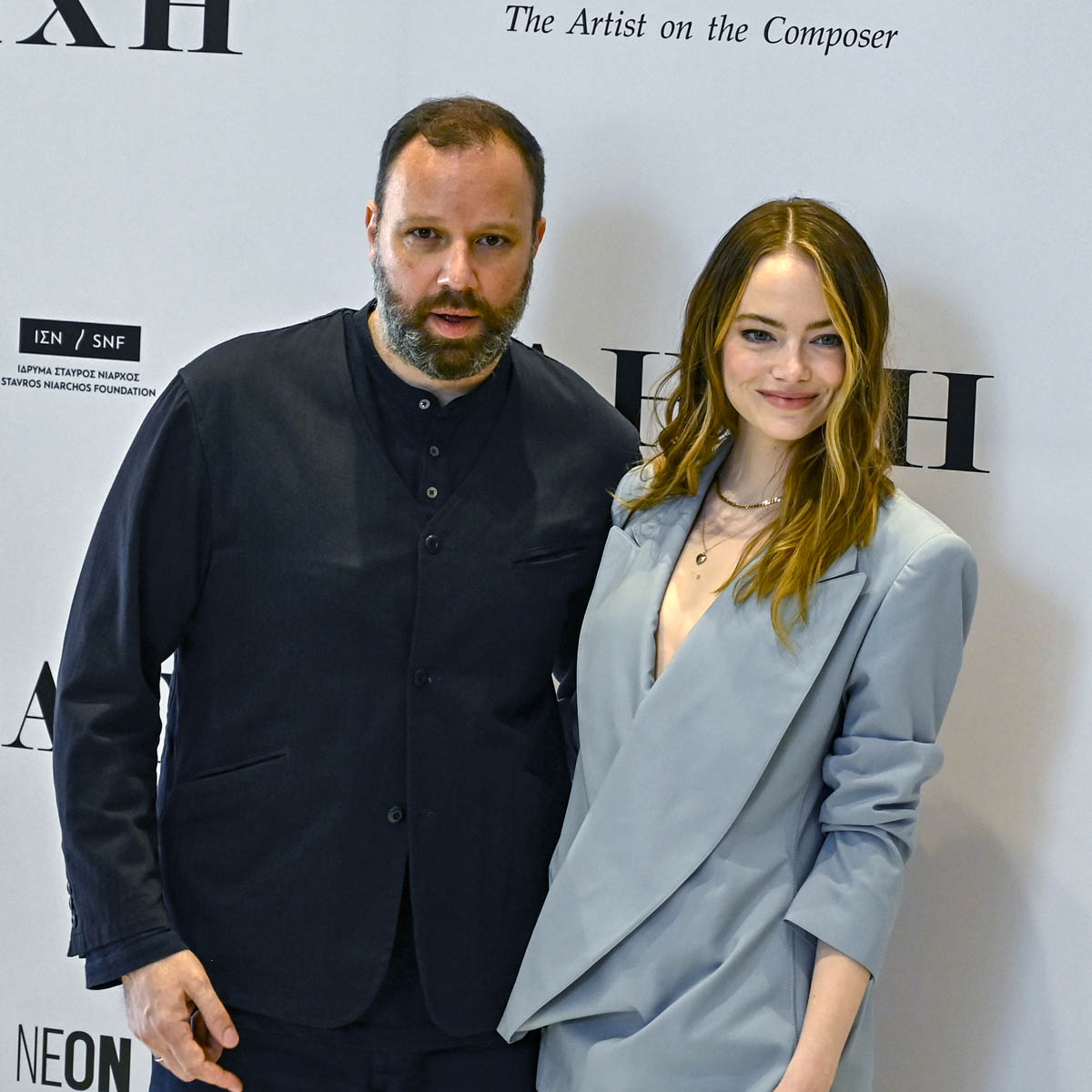 Emma Stone and Yorgos Lanthimos find a loophole to promote struck work,  their film Poor Things, while at NYFF to promote short film, Bleat