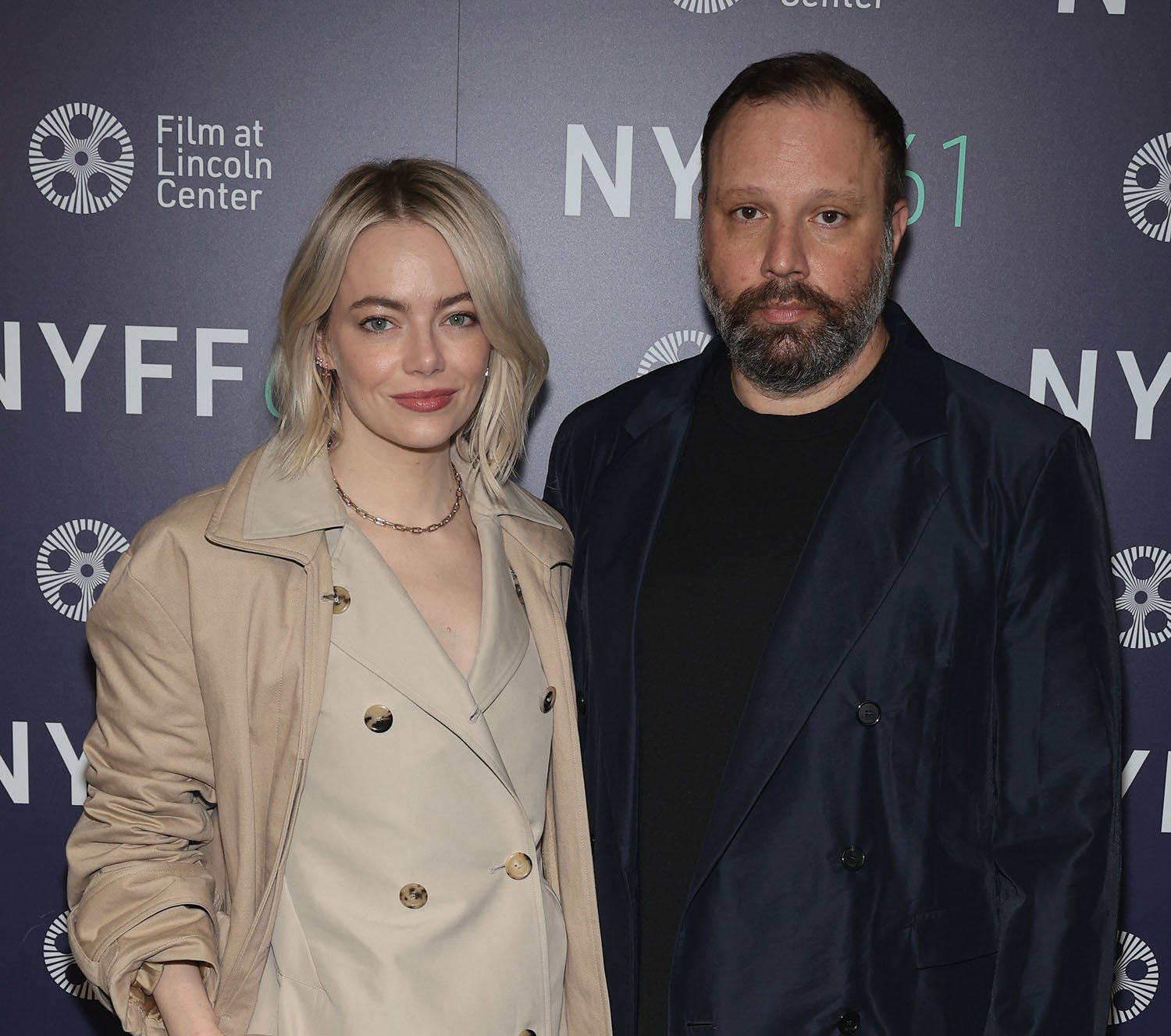 Emma Stone and Yorgos Lanthimos find a loophole to promote struck work,  their film Poor Things, while at NYFF to promote short film, Bleat