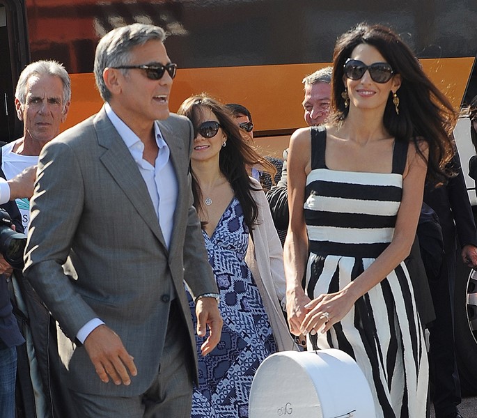 More photos of George Clooney and Amal Alamuddin in Venice ahead of ...