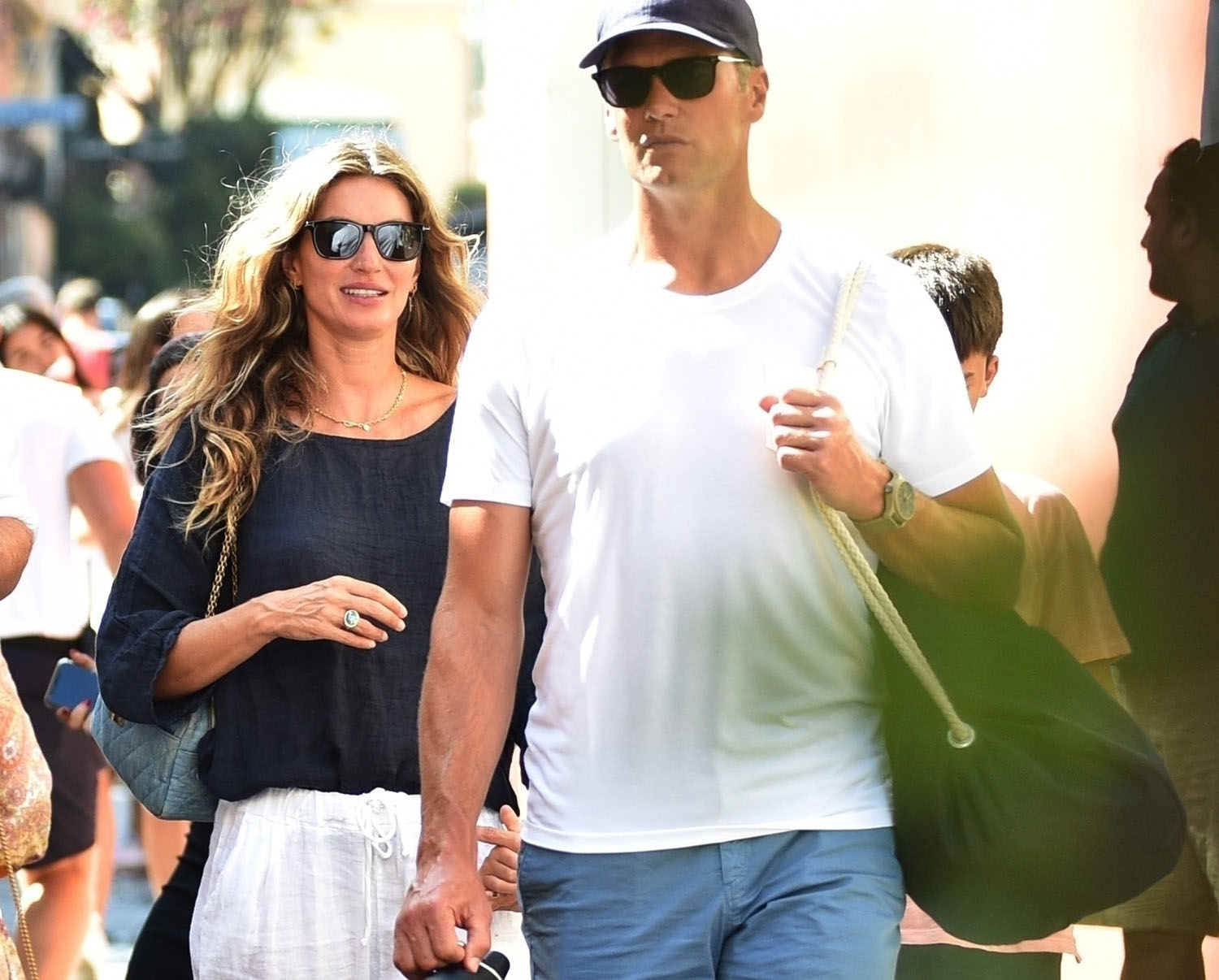 Tom Brady and Gisele Bundchen look happy and close while eating ice cream  on holiday in Italy