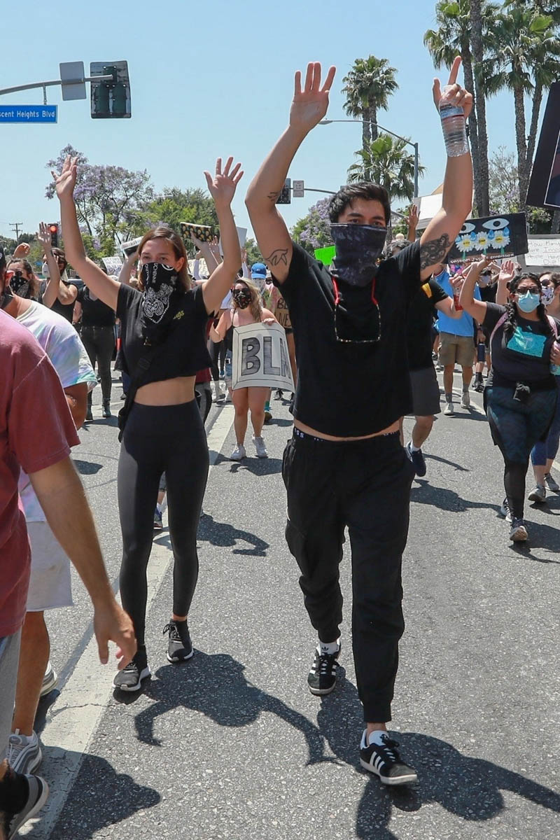 Henry Golding and Liv Lo join the Black Lives Matter protest in LA