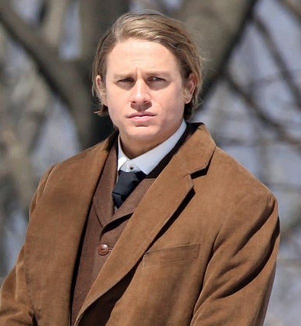 Charlie Hunnam, best known for his role as Jax in Sons of Anarchy, as Dr. Alan McMichael in Crimson Peak.