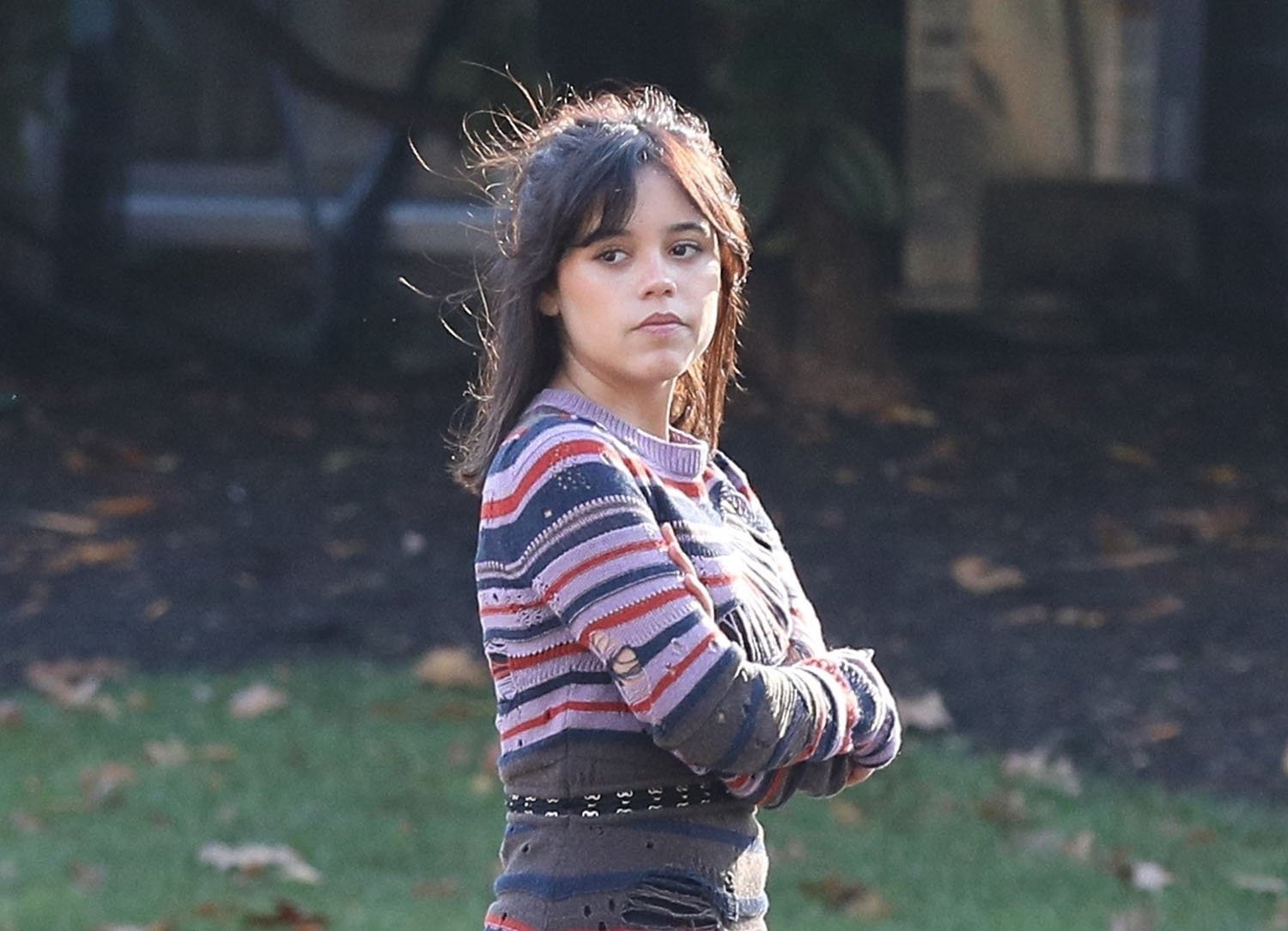 Jenna Ortega Is Back On Set Of Beetlejuice 2 And Appropriately Dressed For Fall Now That The 