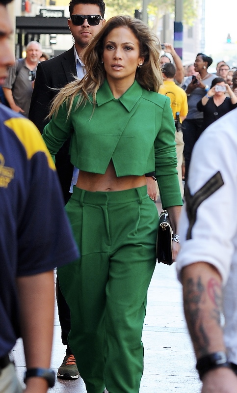 Jennifer Lopez’s True Love book and green pantsuit|Lainey Gossip ...