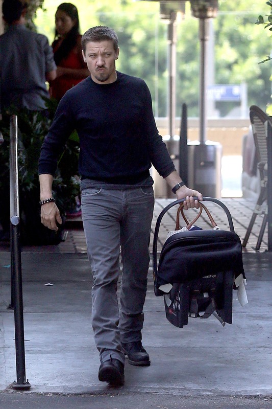 Jeremy Renner with baby Ava Berlin and Sonni Pacheco 