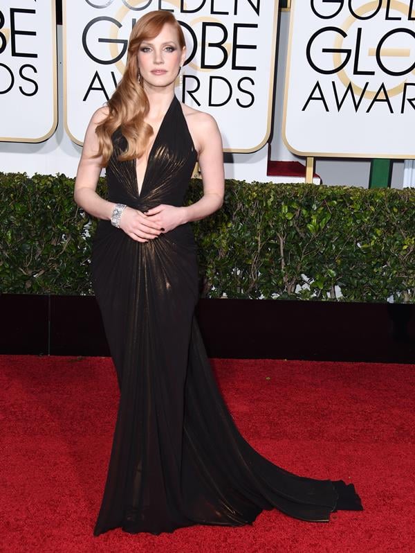 Jessica Chastain in her best dress in a long time at the Golden Globes ...