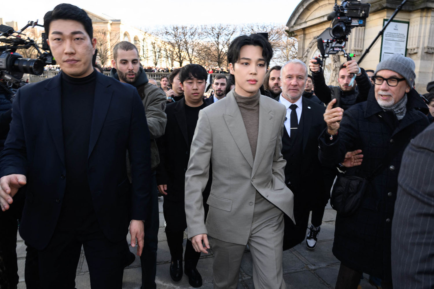 J-Hope goes bold in Louis Vuitton's camouflage look at Paris