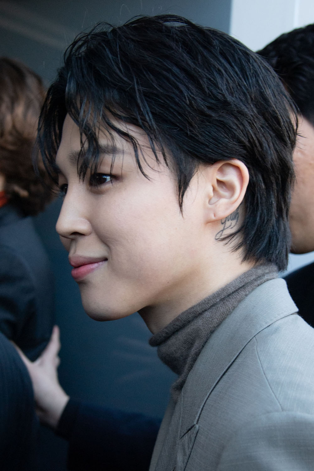 BTS star Jimin attends the Dior Homme Menswear Fall-Winter fashion show  with bandmate J-Hope
