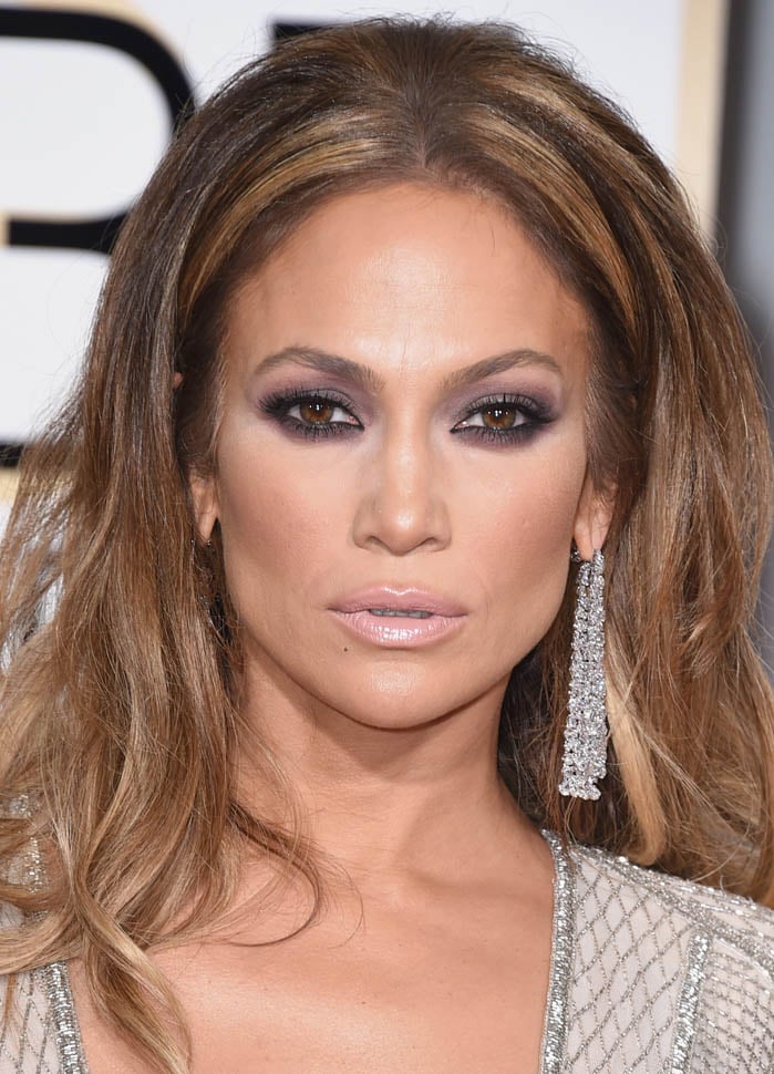 Jennifer Lopez with Jeremy Renner and Ryan Guzman at the Golden Globes ...