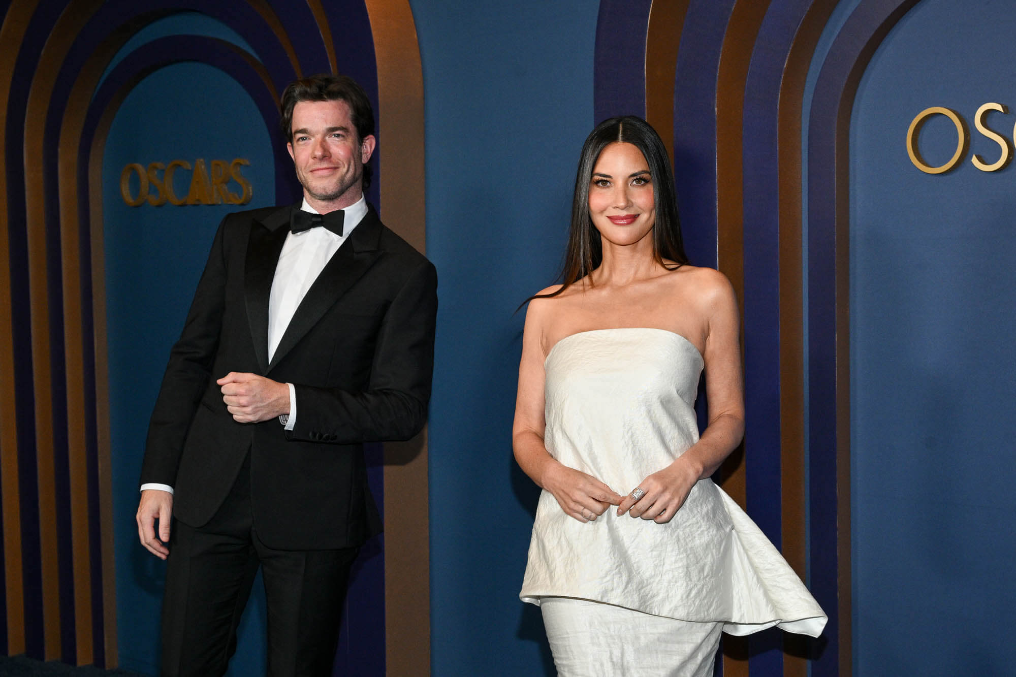 John Mulaney and Olivia Munn make their first red carpet appearance at the Governors Awards and