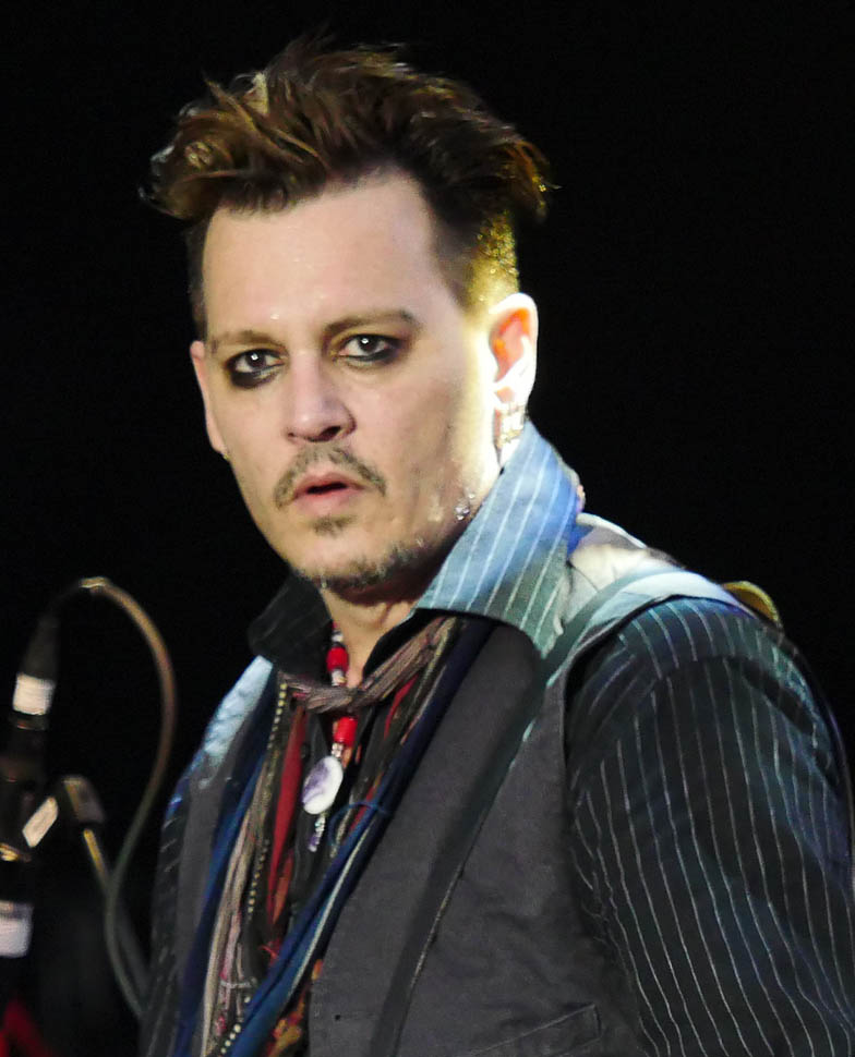 Johnny Depp photographed in Denmark after concert 