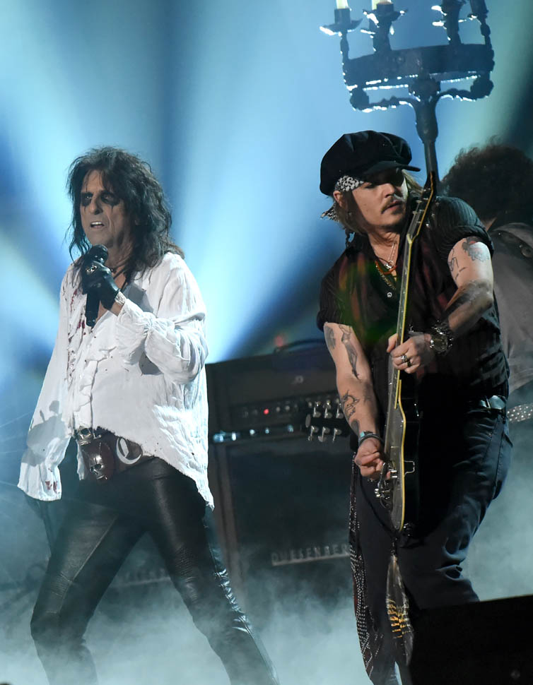 Johnny Depp performs with The Hollywood Vampires at the 