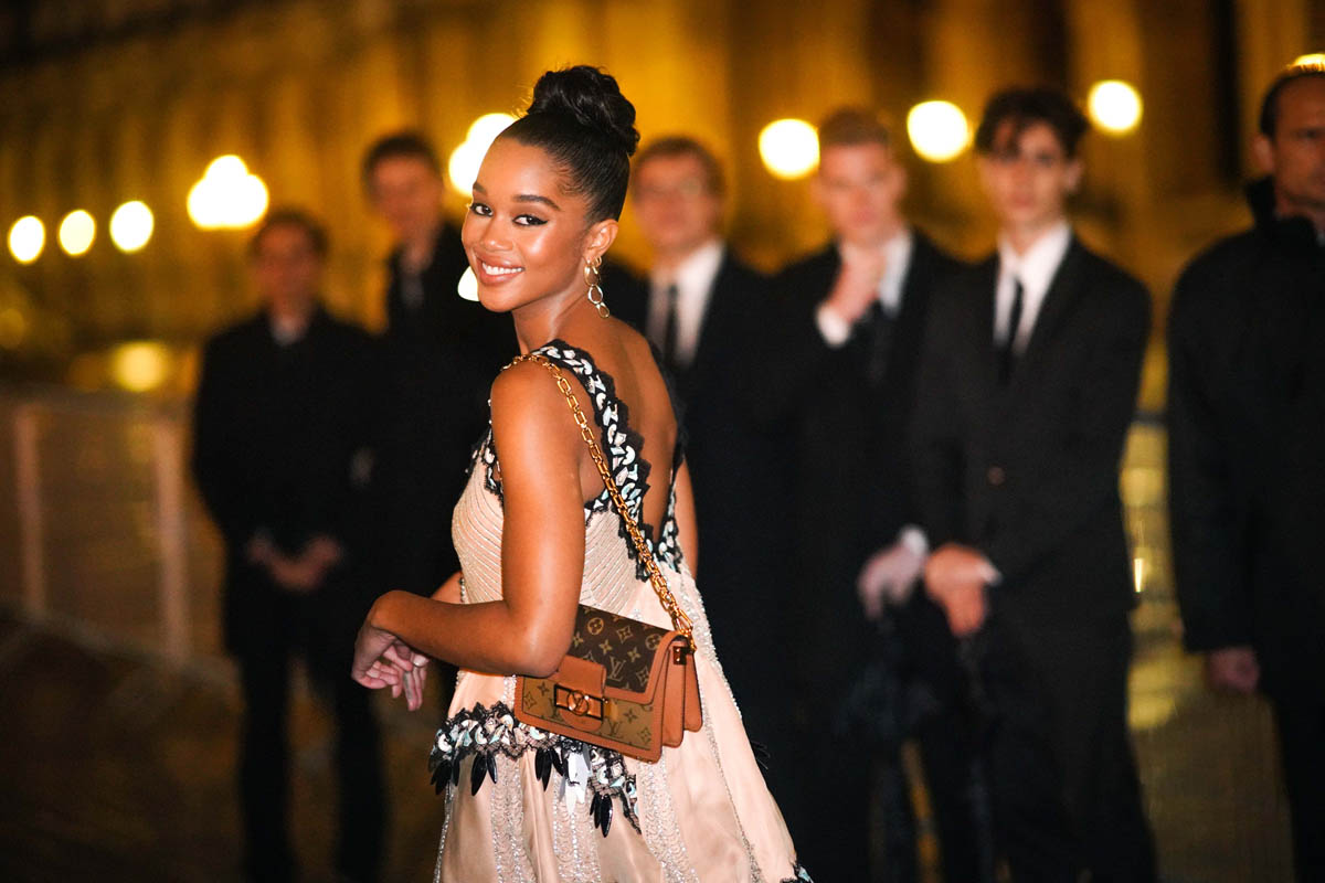 Laura Harrier Carrying a Louis Vuitton New Wave Chain Bag