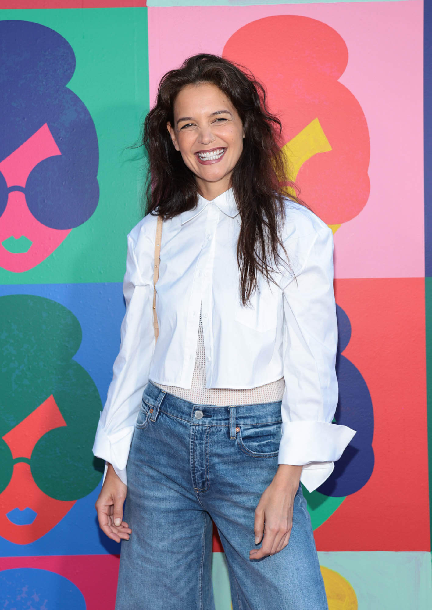 Katie Holmes’ good jeans at Alice + Olivia’s Camp Pride event